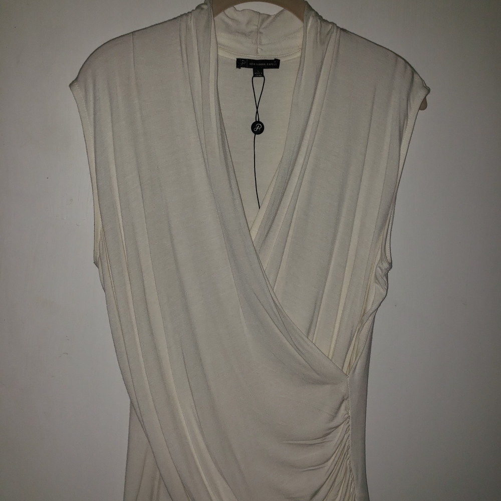 Adrianna Papell Ivory Draped Blouse